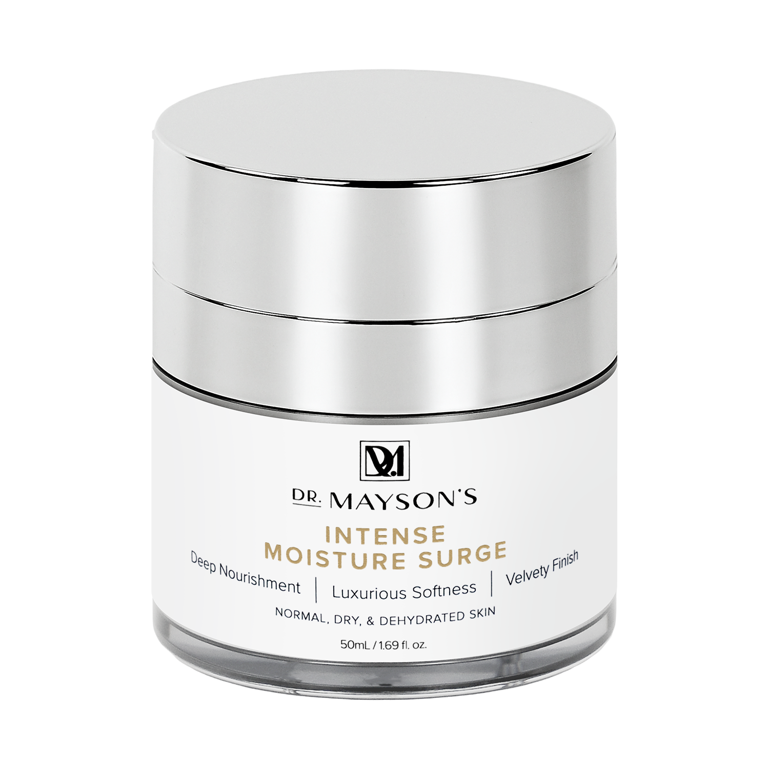 Dr. Mayson's Intense Moisture Surge skincare jar on a white background