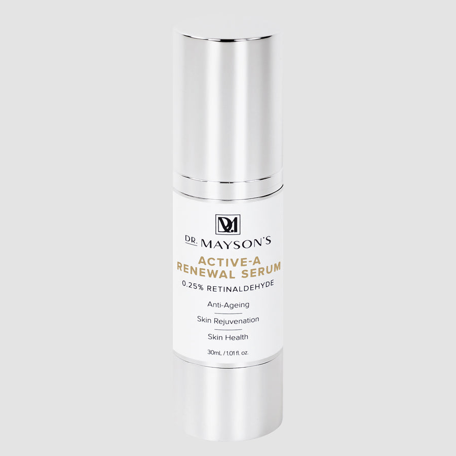 Dr. Mayson’s anti-ageing serum glows on skin in soft light