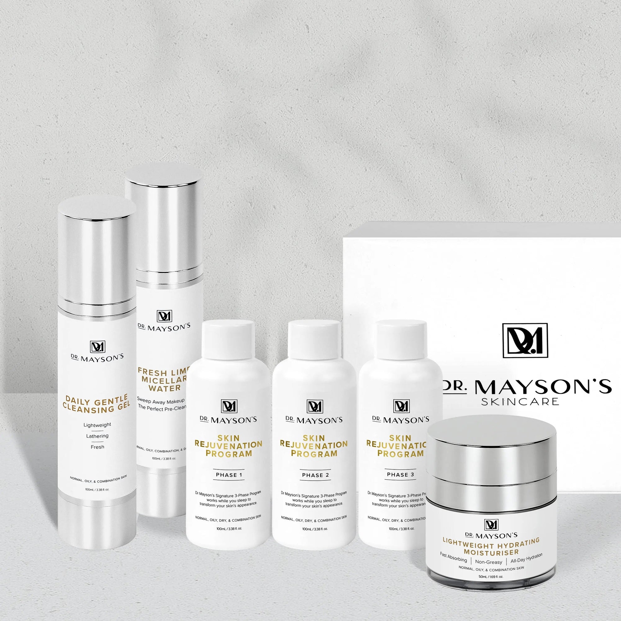 Dr Mayson's Ultimate Collection for Oily Skin. Moisturiser for oily skin. Best moisturiser for oily skin. Cleanser for oily skin. Face wash for oily skin. Best cleanser for oily skin. Oily skin moisturiser. Oily skin collection.