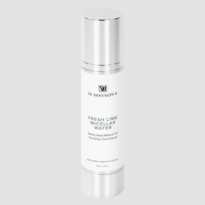 De Mayson's Fresh Lime Micellar Water bottle on a light gray background