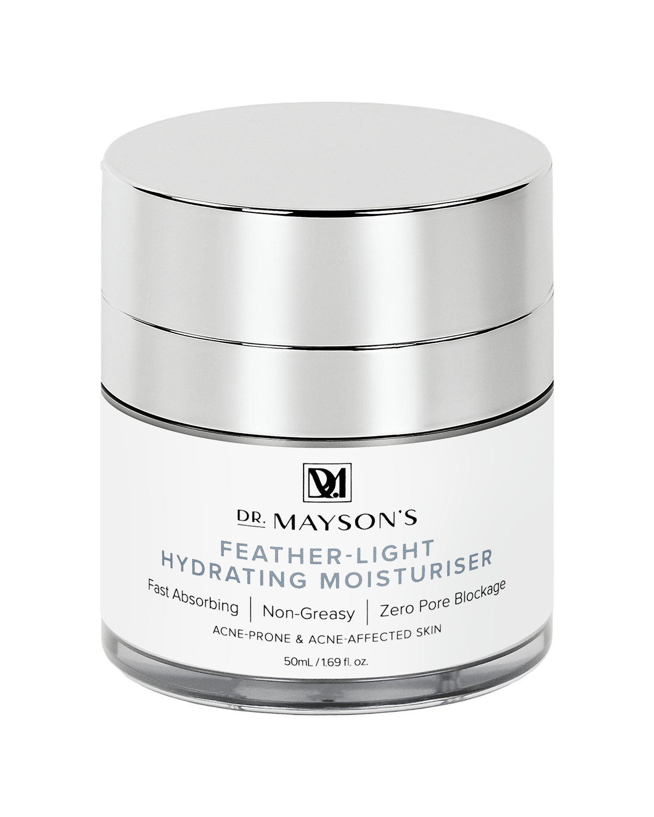 Dr. Mayson's Feather-Light Hydrating Moisturizer jar on a white background