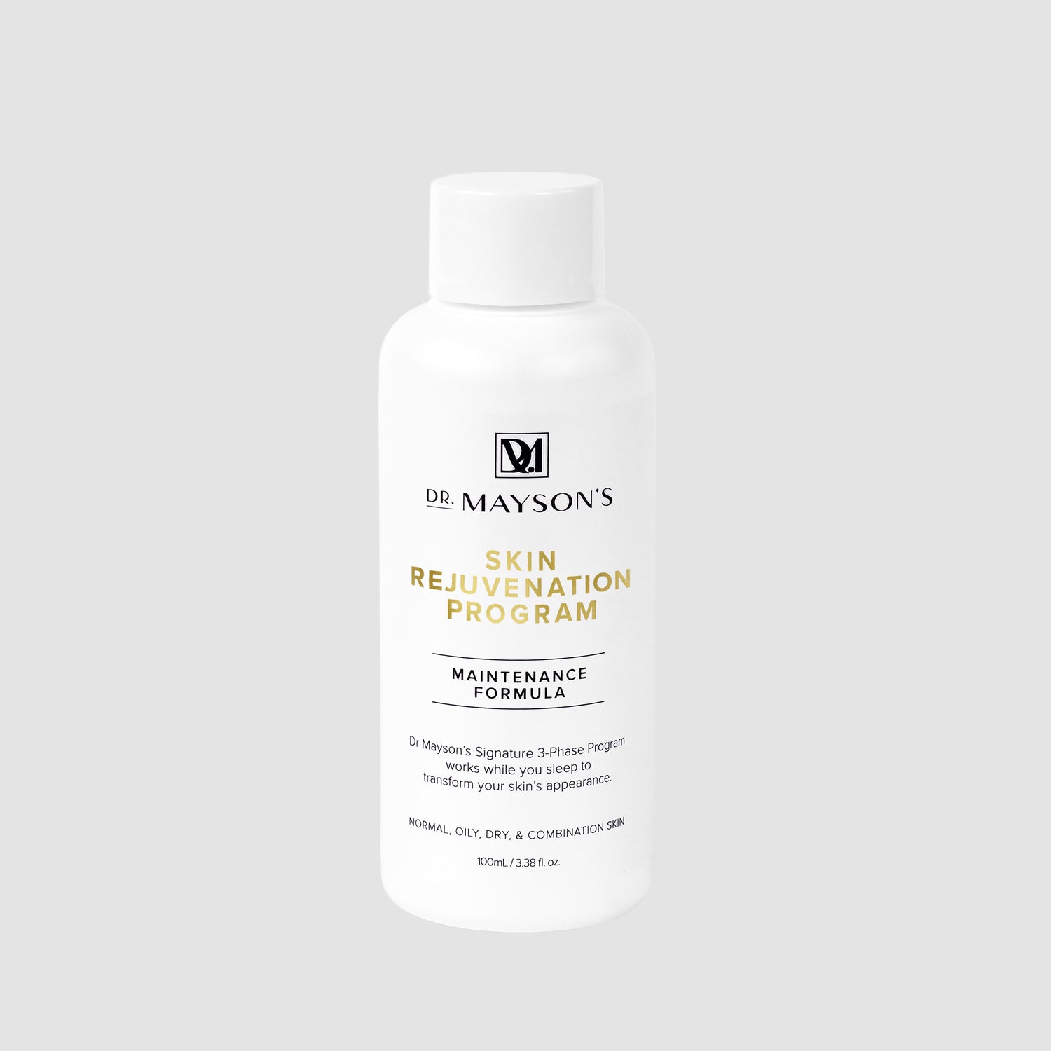 De Mayson's Skin Rejuvenation Program bottle on a light gray background